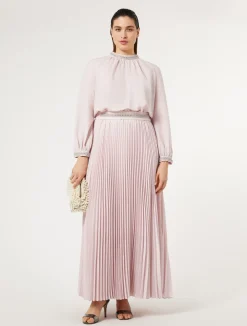 Clearance Marina Rinaldi Long crêpe dress with embroidery PINK