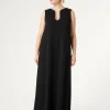 Sale Marina Rinaldi Long dress in cady with rhinestones BLACK