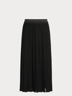 Fashion Marina Rinaldi Long georgette skirt BLACK
