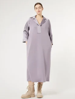 Outlet Marina Rinaldi Long jersey and satin dress WISTERIA
