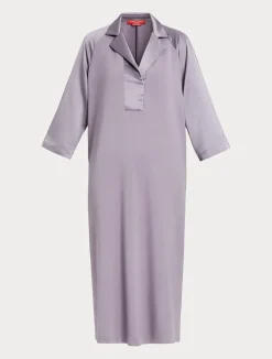 Outlet Marina Rinaldi Long jersey and satin dress WISTERIA
