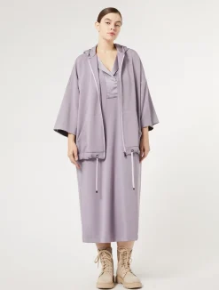 Outlet Marina Rinaldi Long jersey and satin dress WISTERIA