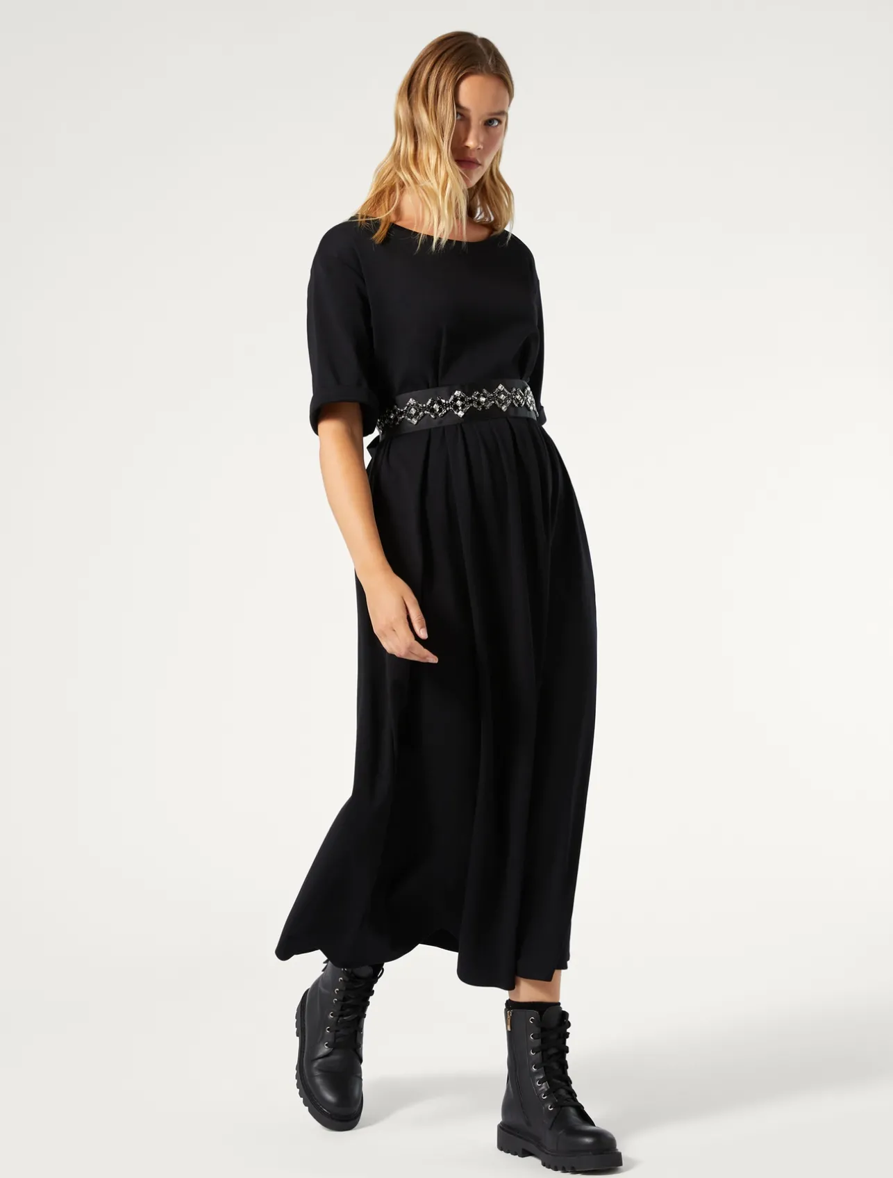 Discount Marina Rinaldi Long jersey dress BLACK