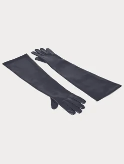 Fashion Marina Rinaldi Long Nappa leather gloves ULTRAMARINE