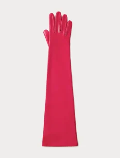 Fashion Marina Rinaldi Long Nappa leather gloves FUCHSIA