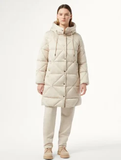 Online Marina Rinaldi Long padded jacket in water-repellent satin IVORY