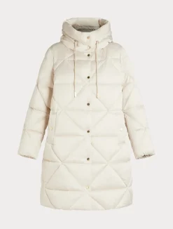 Online Marina Rinaldi Long padded jacket in water-repellent satin IVORY