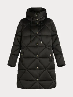 Hot Marina Rinaldi Long padded jacket in water-repellent satin BLACK