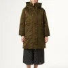 Fashion Marina Rinaldi Long padded twill parka OLIVEGREEN