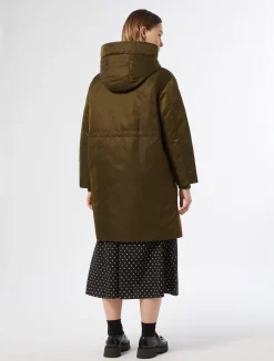 Fashion Marina Rinaldi Long padded twill parka OLIVEGREEN