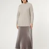 Clearance Marina Rinaldi Long pleated satin skirt TURTLEDOVE
