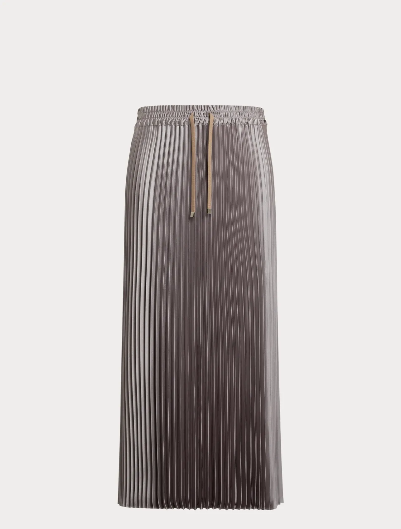Clearance Marina Rinaldi Long pleated satin skirt TURTLEDOVE