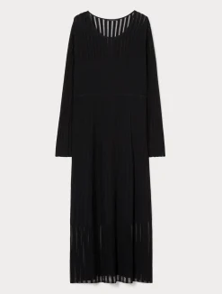 New Marina Rinaldi Long ribbbed viscose dress BLACK
