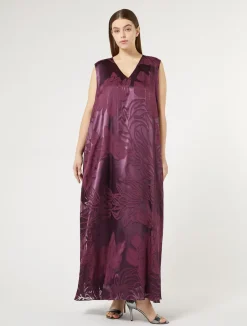Hot Marina Rinaldi Long satin dress BORDEAUX