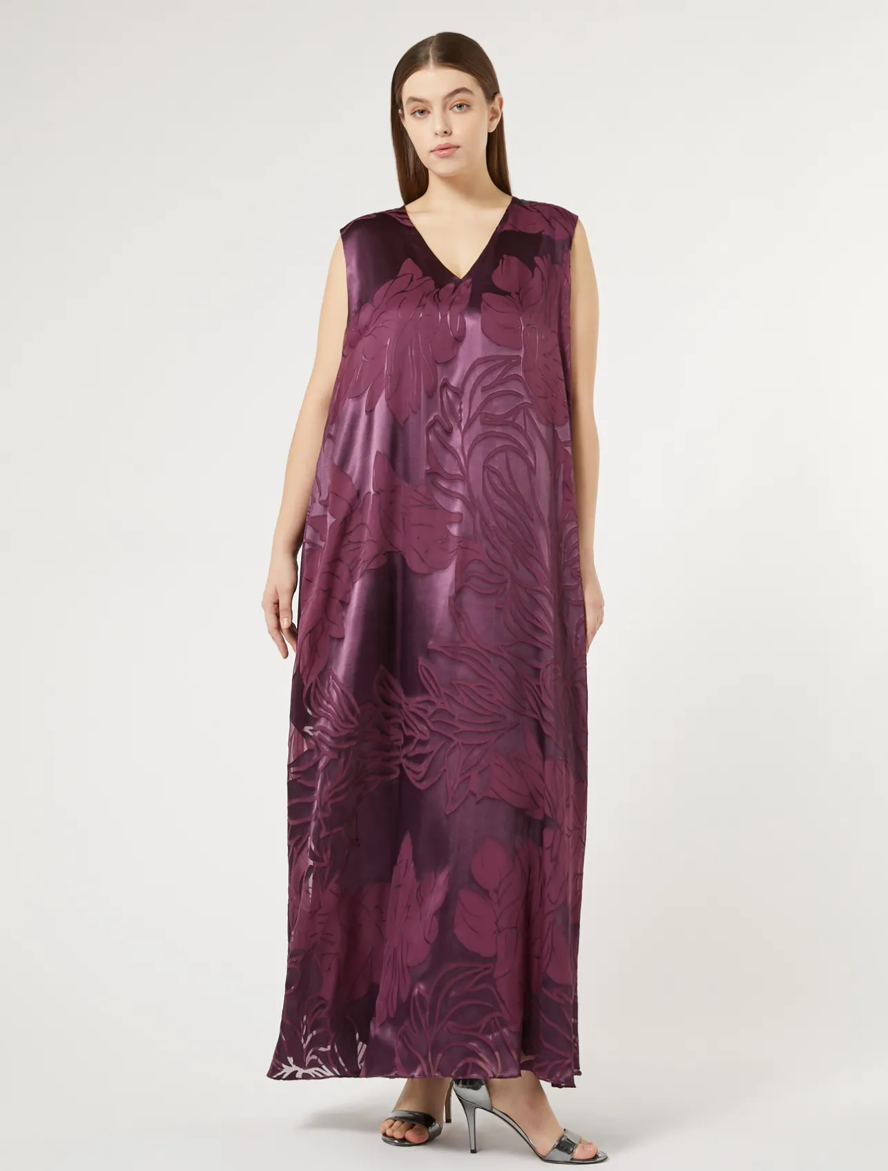 Hot Marina Rinaldi Long satin dress BORDEAUX