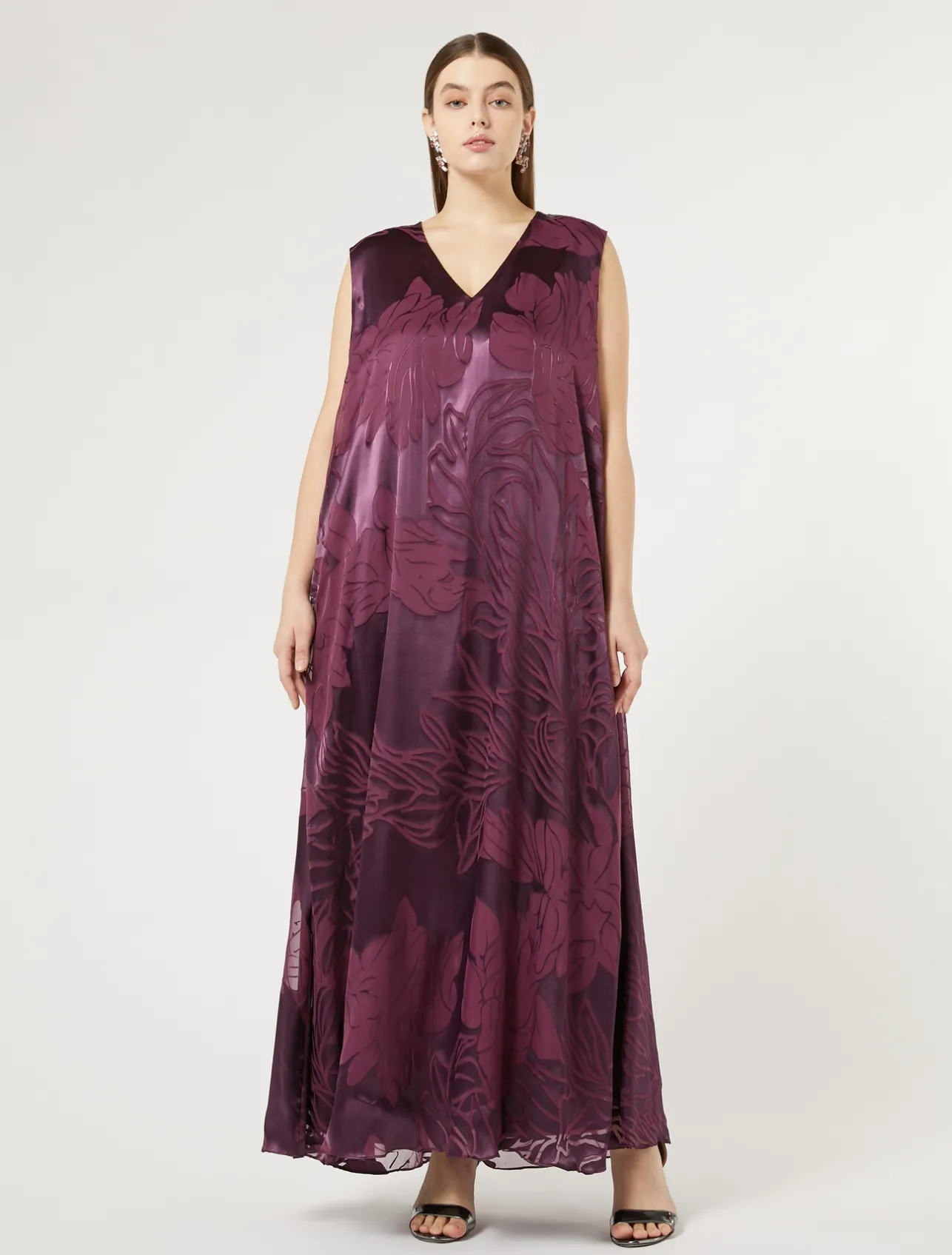 Hot Marina Rinaldi Long satin dress BORDEAUX