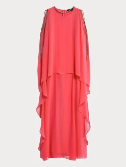 Clearance Marina Rinaldi Long silk georgette dress PINK