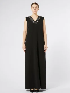 Sale Marina Rinaldi Long triacetate cady dress BLACK