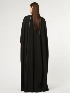 Fashion Marina Rinaldi Long triacetate cady dress BLACK