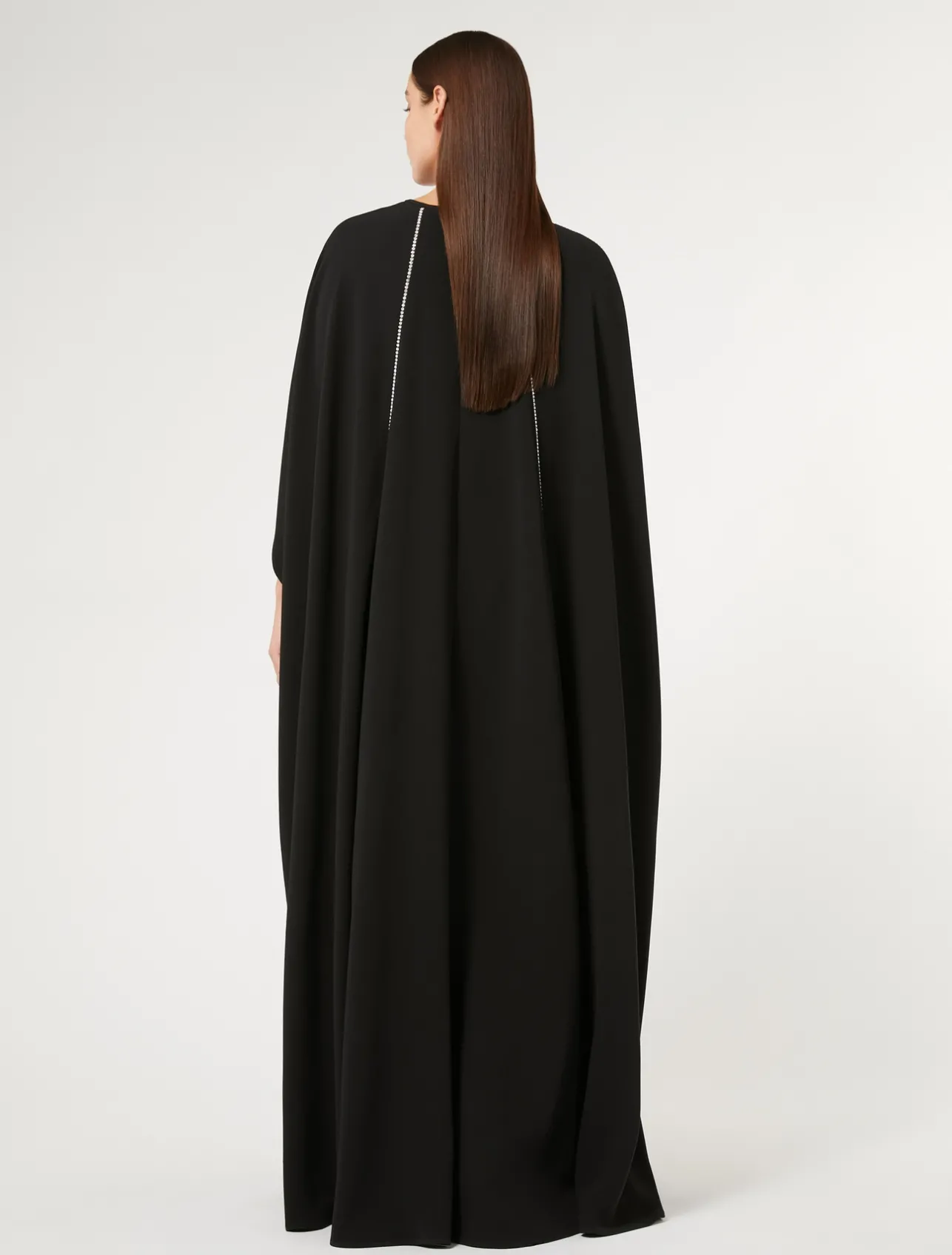 Fashion Marina Rinaldi Long triacetate cady dress BLACK