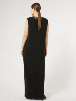 Sale Marina Rinaldi Long triacetate cady dress BLACK