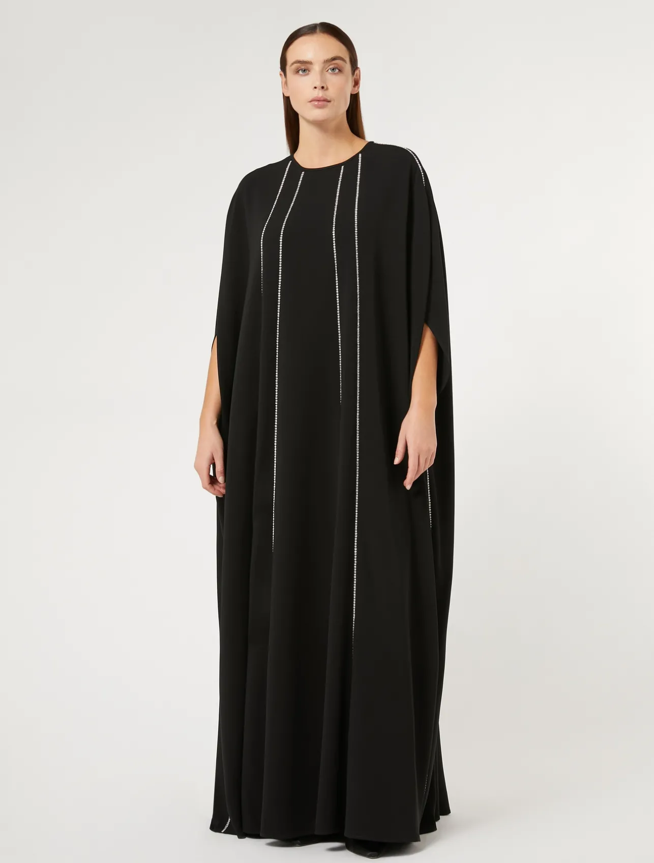Fashion Marina Rinaldi Long triacetate cady dress BLACK