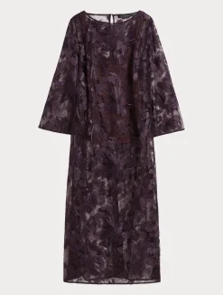 Clearance Marina Rinaldi Long tulle tunic with embroidery BORDEAUX