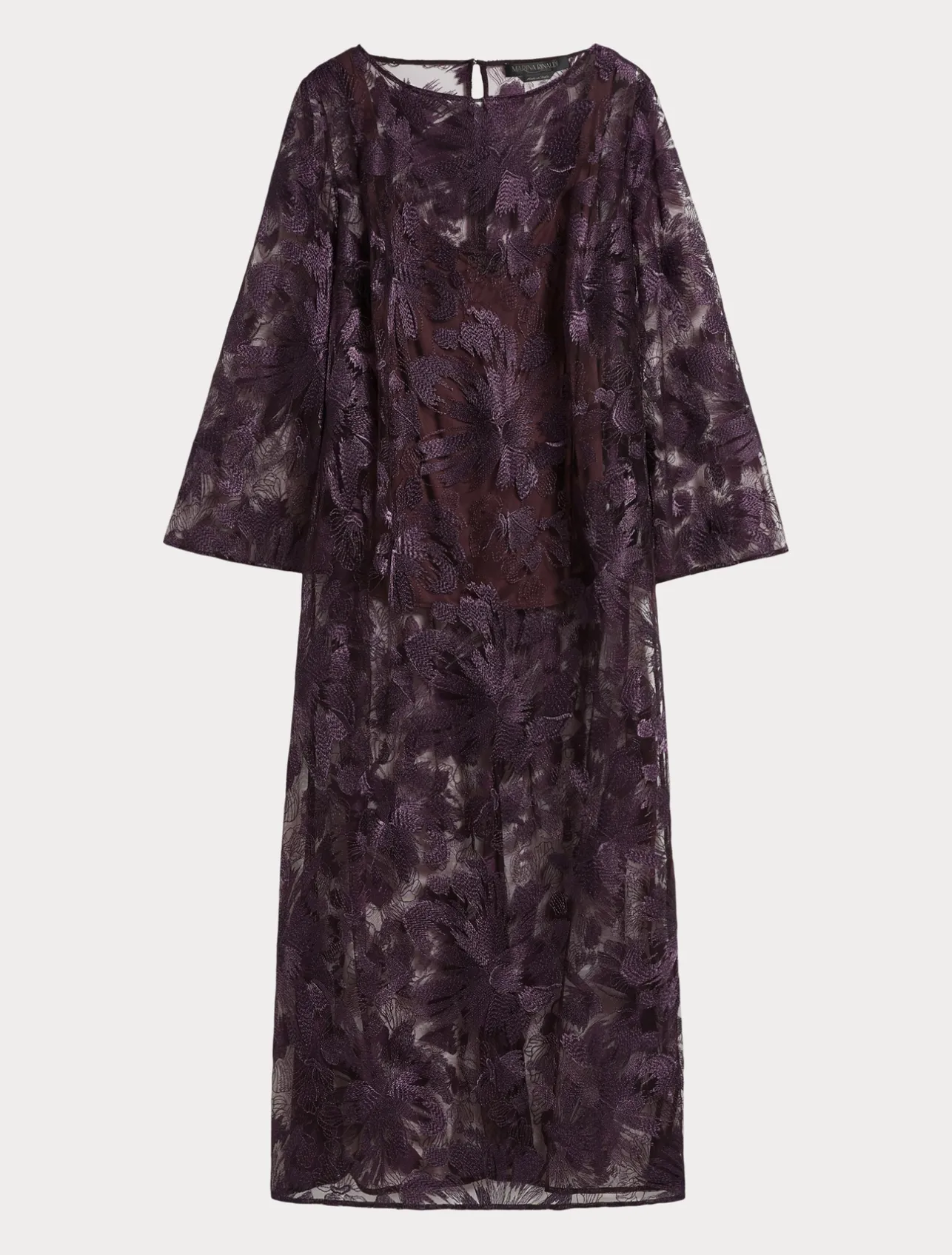 Clearance Marina Rinaldi Long tulle tunic with embroidery BORDEAUX