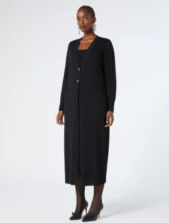 New Marina Rinaldi Long viscose cardigan BLACK