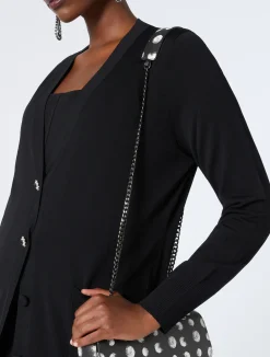 New Marina Rinaldi Long viscose cardigan BLACK