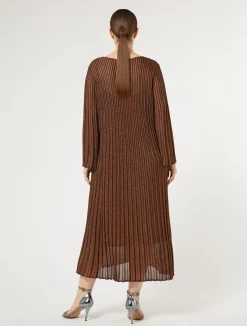 Fashion Marina Rinaldi Long viscose dress CARAMEL