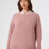 New Marina Rinaldi Lurex cotton sweater ANTIQUEROSE
