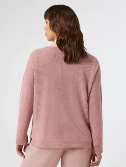New Marina Rinaldi Lurex cotton sweater ANTIQUEROSE
