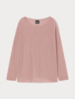 New Marina Rinaldi Lurex cotton sweater ANTIQUEROSE