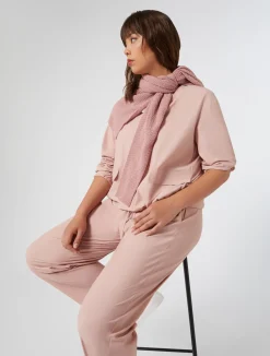 New Marina Rinaldi Lurex cotton sweater ANTIQUEROSE