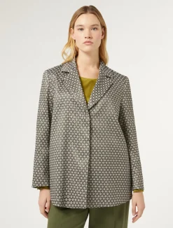 Discount Marina Rinaldi Lurex jacquard jacket SAND