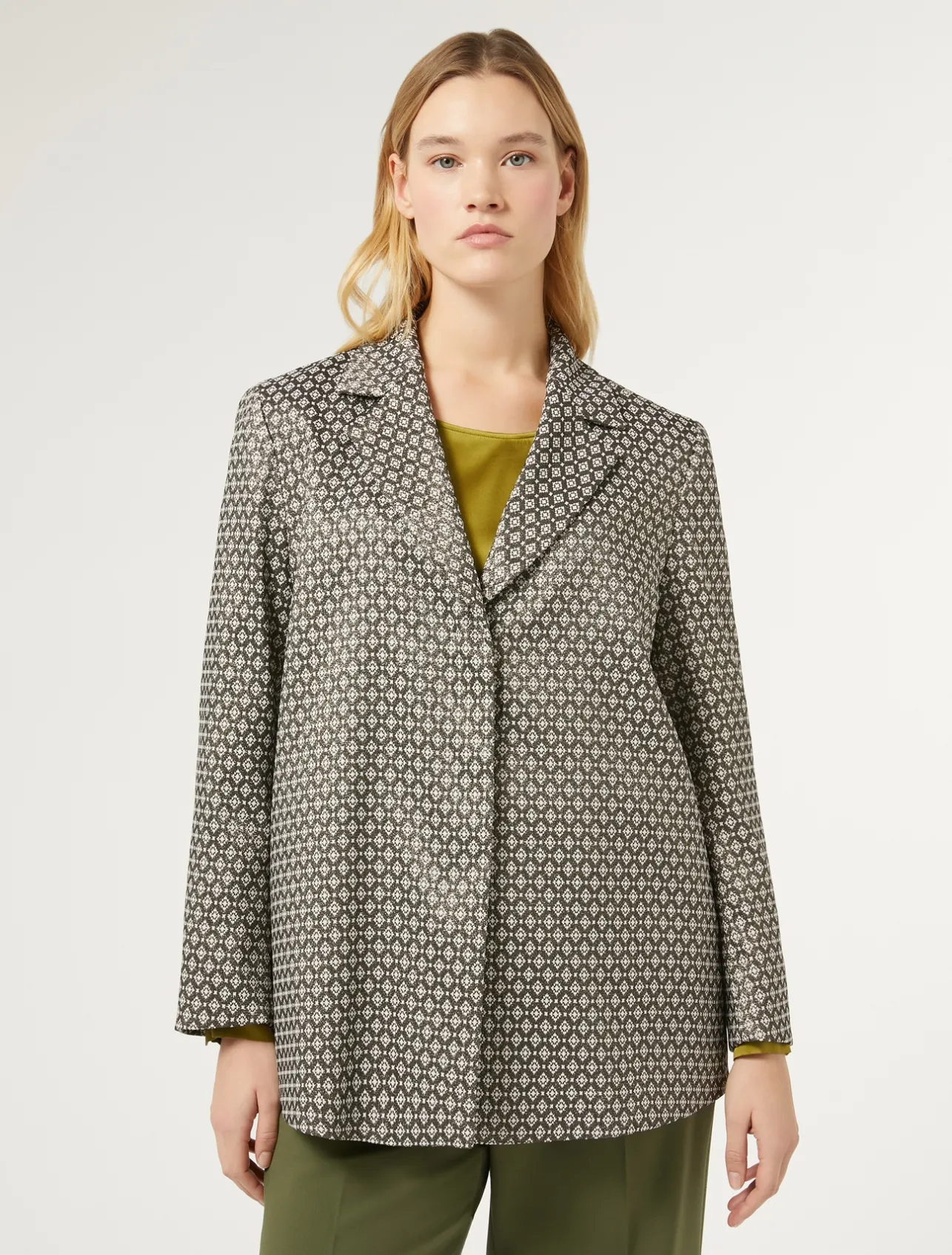 Discount Marina Rinaldi Lurex jacquard jacket SAND