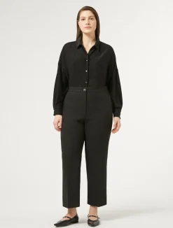 Hot Marina Rinaldi Lurex jacquard trousers BLACK