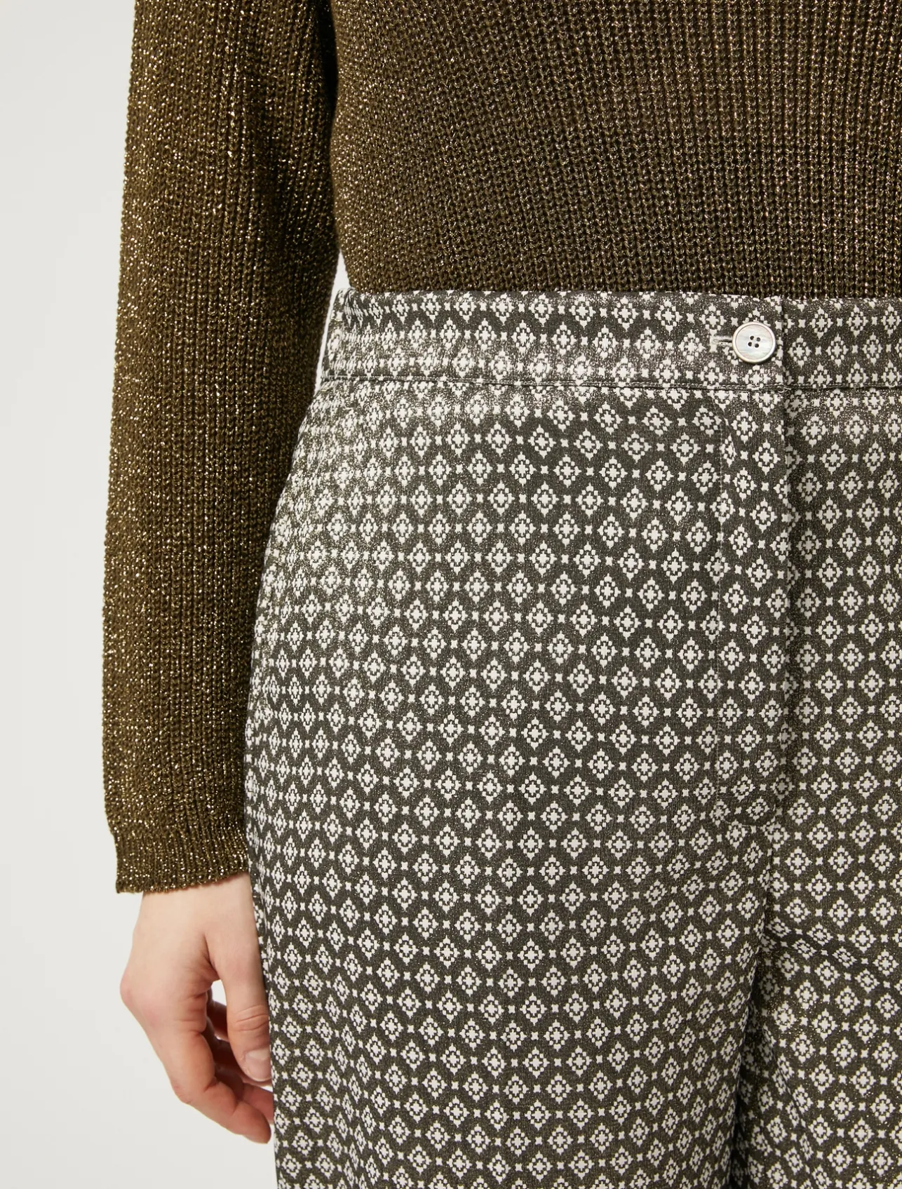 Best Marina Rinaldi Lurex jacquard trousers SAND