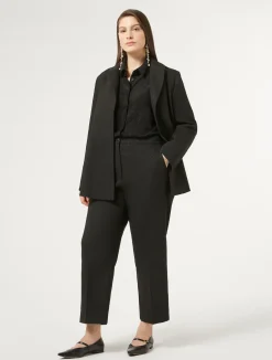 Hot Marina Rinaldi Lurex jacquard trousers BLACK