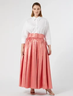 Sale Marina Rinaldi Lurex taffeta skirt PEARLYPINKGOLD