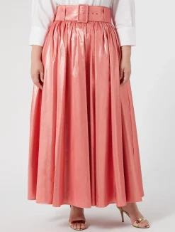 Sale Marina Rinaldi Lurex taffeta skirt PEARLYPINKGOLD