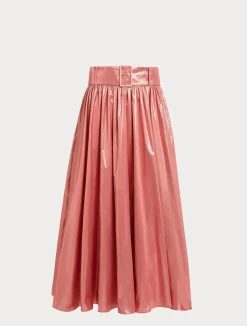 Sale Marina Rinaldi Lurex taffeta skirt PEARLYPINKGOLD
