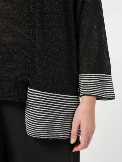 Sale Marina Rinaldi Lurex viscose cardigan BLACK