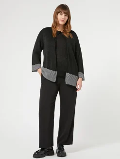 Sale Marina Rinaldi Lurex viscose cardigan BLACK