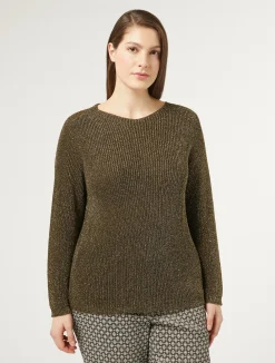 New Marina Rinaldi Lurex viscose jumper GREEN