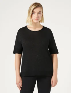 New Marina Rinaldi Lurex viscose jumper BLACK