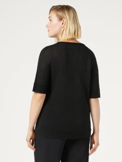 New Marina Rinaldi Lurex viscose jumper BLACK