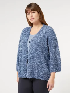 Best Marina Rinaldi Lurex yarn cardigan LIGHTBLUE