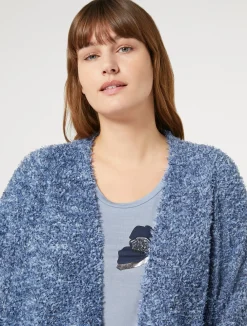 Best Marina Rinaldi Lurex yarn cardigan LIGHTBLUE